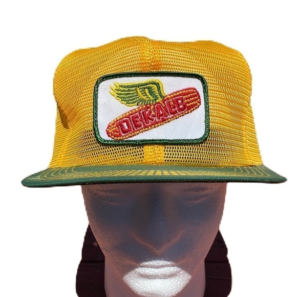 Vintage Dekalb Corn Seed Full Mesh Trucker Hat Snap Back K Brand Made in USA